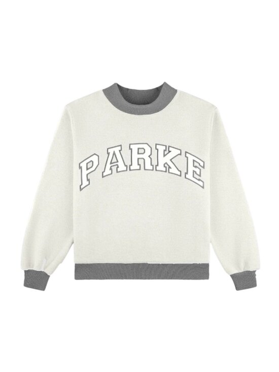 Parke Sweaters - PARKE Inside Out White & Gray Mockneck Fleece L/XL